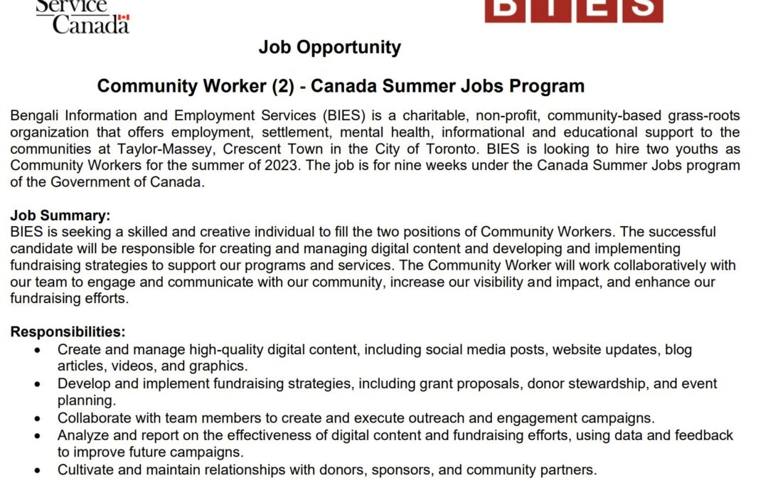 Canada Summer Jobs Program